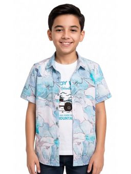 CAVIO - Blue Boys Half Sleeves Printed Casual Shirt with T-Shirt
