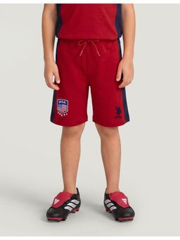U.S. POLO ASSN. - Red Boys Mid Rise Solid Shorts