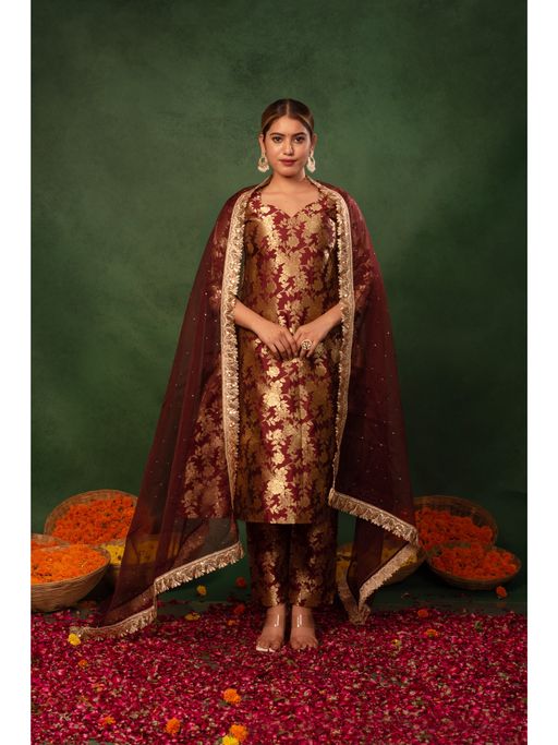 Kurti Designer Banarsi Suit Design Banarasi A-line Designer Kurti