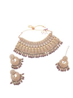 Odette - Unique Gold and Grey Queensy Choker for Women (Set of 3)