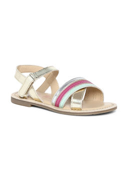 Aria Nica - Rainbow Gold Round Toe Sandals