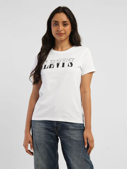 Levi's - Women White Cotton Crew Neck Solid T-Shirt