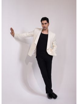 YOSEBA - Textured Off White Blazer with Pant