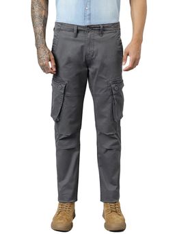 WOODLAND - Solid Casual Trousers Grey