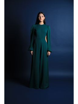 Swatee Singh - Pouf Sleeves Jumpsuit With Cut Outs