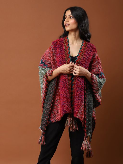 Buy Aarke Ritu Kumar Multi Color Knitted Shrug Online