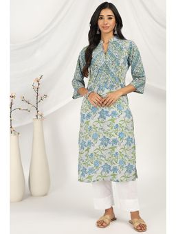 TAHILIYA - Multi-Color Straight Sanganeri Kurta