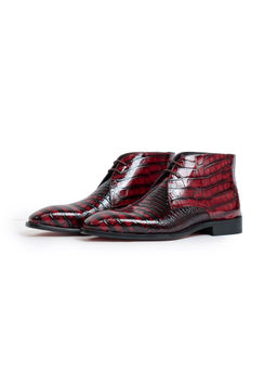 Vantier - King Red Patent Chukka Boots