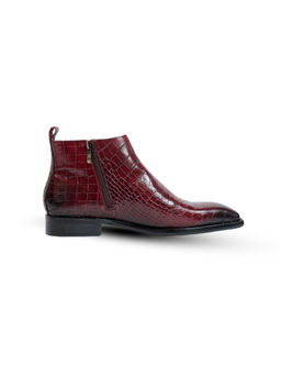 Vantier - Antilia Croco Burgundy Chukka Boots