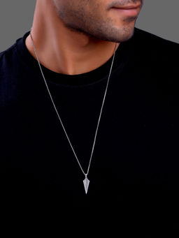 GIVA - 925 Silver Oxidised Arrow Pendant with Link Chain