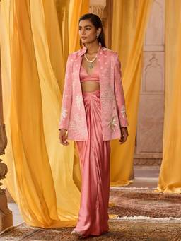 Zoon - Pink Embellished Skirt with Bustier and Jacket