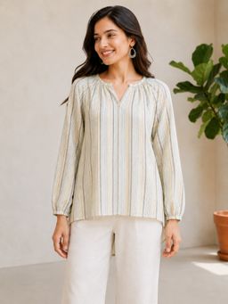 Oxolloxo - Multicolour Stripe Dobby Cotton Top