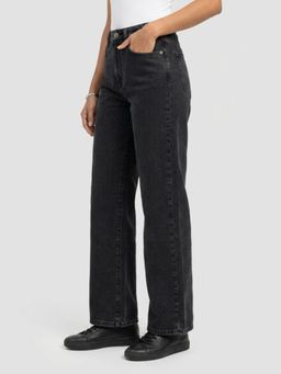 Spykar - Black Straight Fit High Rise Jeans