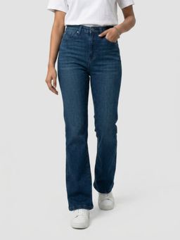 Spykar - Dark Blue Boot Cut Fit High Rise Jeans