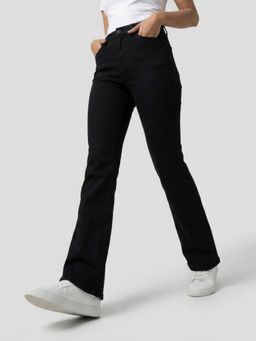 Spykar - Jet Black Boot Cut Fit High Rise Jeans