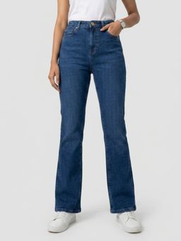 Spykar - Dark Blue Boot Cut Fit High Rise Jeans