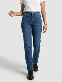 Spykar - Mid Blue Slim Fit High Rise Jeans