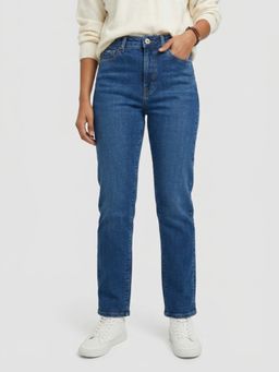 Spykar - Mid Blue Slim Fit High Rise Jeans