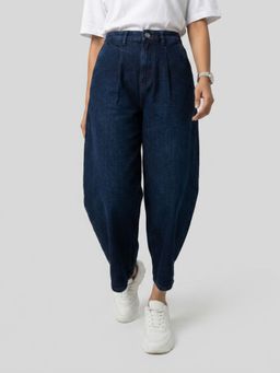 Spykar - Dark Blue Barrel Leg High Rise Jeans