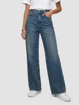 Spykar - Vintage Blue Wide Leg High Rise Jeans