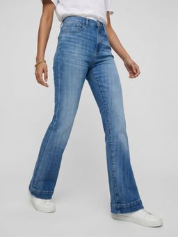 Spykar - Mid Blue Boot Cut Fit High Rise Jeans