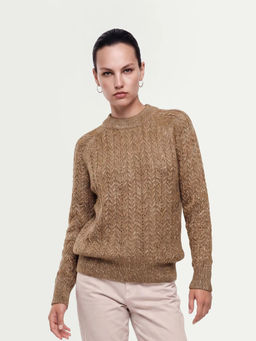 RAREISM - Women'S Leseq Dark Beige Polyester Blend Sweater