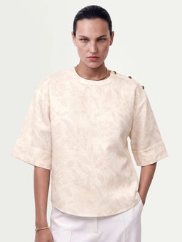 RAREISM - Women'S Ozaro Beige Linen Blend Top
