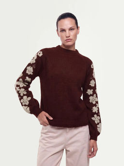 RAREISM - Women'S Zaneaw26 Dark Maroon Acrylic Blend Sweater