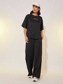 Styli - Women Black Typography Co-Ord Set