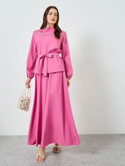 Styli - Women Pink Pearl Design Co-Ord Set