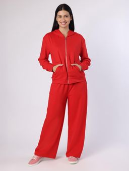 BLANC9 - Women Red Solid Co-Ord Set