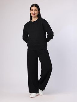 BLANC9 - Women Black Solid Co-Ord Set