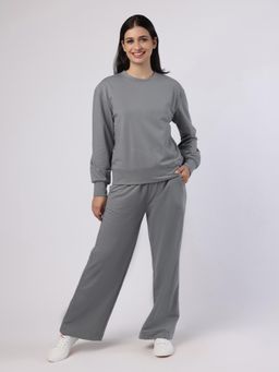 BLANC9 - Women Grey Solid Co-Ord Set