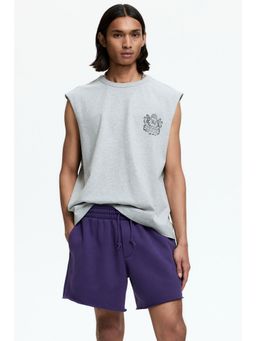 H&M - Men Purple Relaxed Fit Sweatshirt Shorts