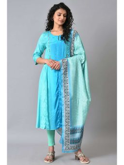 W - Green Ombre Kurta-tight-dupatta (Set of 3)