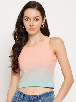 Madame - Women Ombre Aqua Crop Top