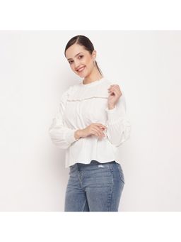 Madame - Women Solid Off White Top