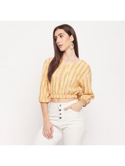 Madame - Women Striped Green Top