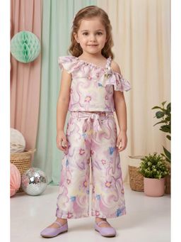 Lagorii - Lilac Floral Printed One-Shoulder Co-Ord Set
