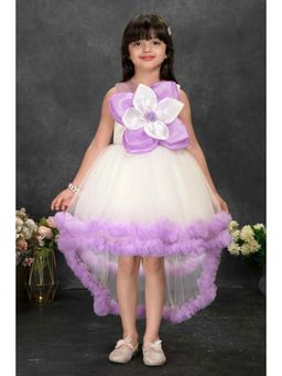 Lagorii - Off-White and Lavender High-Low Party Dress
