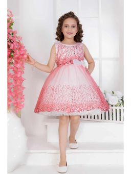 Lagorii - Pink Sequin Party Wear Dress with Bow For Girls