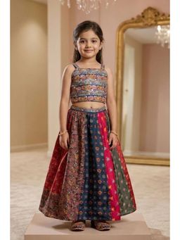 Lagorii - Multi-Color Bandhani Printed Lehenga Choli For Girls