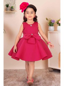 Lagorii - Rani Pink Sleeveless with Bow Embellishment and Stone Dress