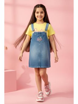 TINY GIRL - Barbie Girls Denim Pinafore Dress with T-Shirt