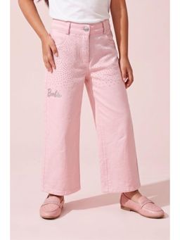 TINY GIRL - Cotton Woven Embellished Stud Detail Pant