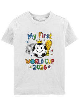 Zeezeezoo - My First World Cup 2026 Trophy Printed Cotton T-Shirt