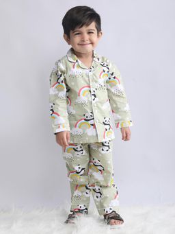 Polka Tots - Cotton Full Sleeve Panda Print Night Suit