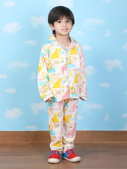 Polka Tots - Cotton Full Sleeve Animal Printed Night Suit