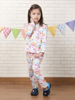 Polka Tots - Cotton Full Sleeve Rainbow Printed Night Suit