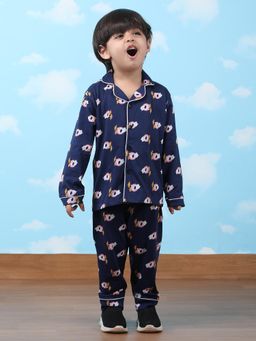 Polka Tots - Cotton Full Sleeve Elephant Printed Night Suit